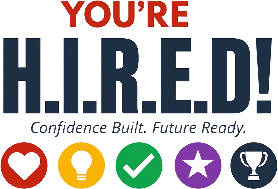 You're H.I.R.E.D! Solutions logo